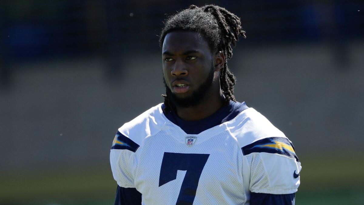 Rookie receiver Mike Williams, who sat out training camp and the first five games because of a herniated disk, made a crucial catch in his first game for the Chargers.