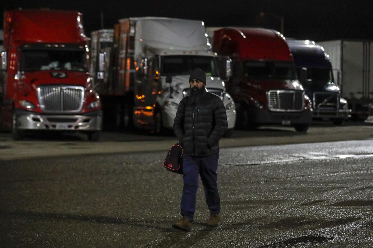 Singh takes a break in New Mexico on his way to Indiana. (Irfan Khan / Los Angeles Times)