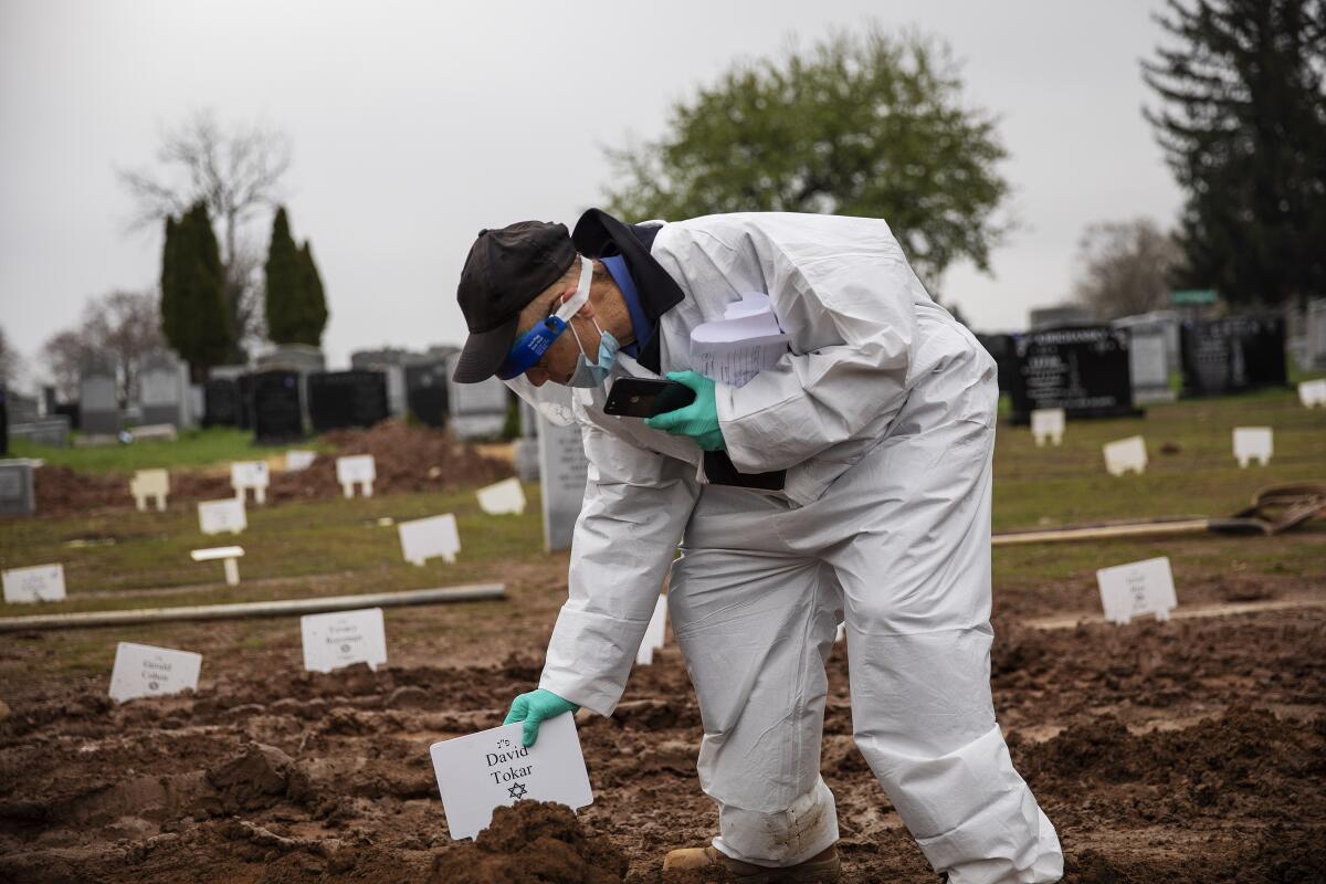 Burial service at Mount Richmond Cemetery in the Staten Island