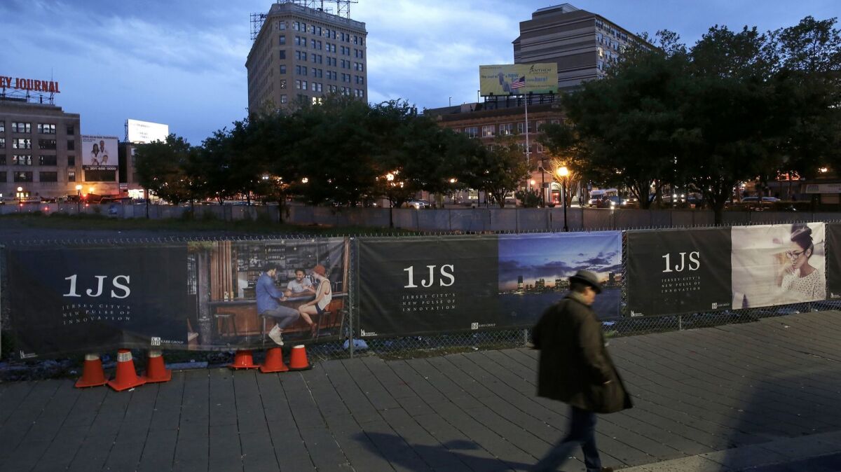The site of the One Journal Square luxury apartment project in Jersey City, N.J.