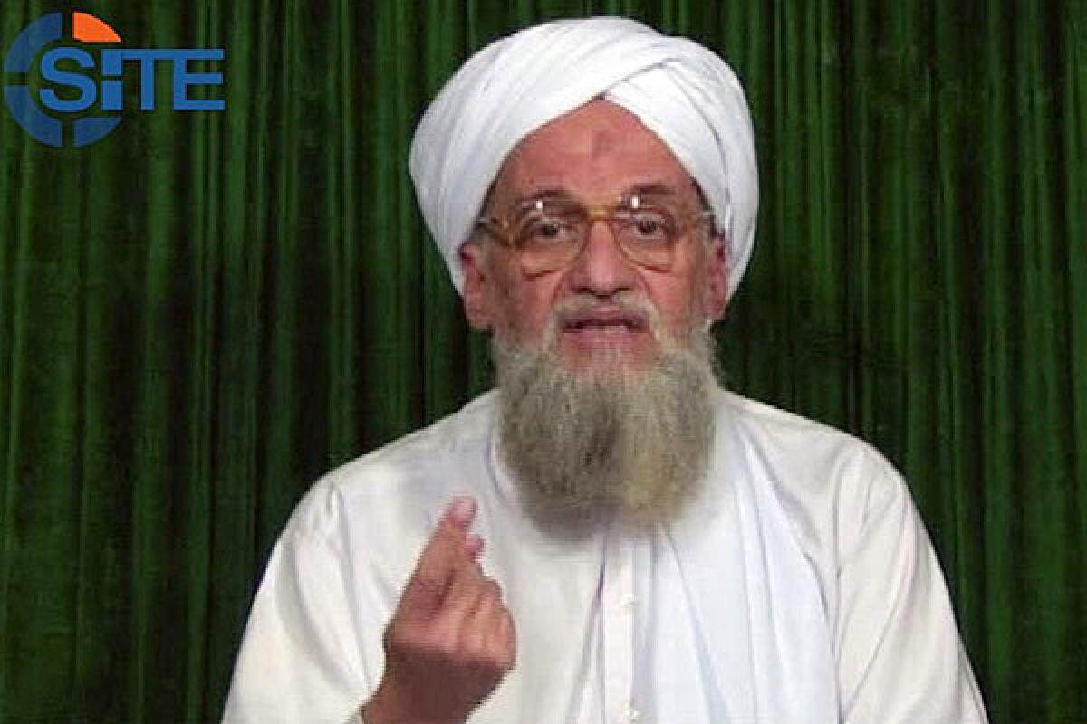 An image from video provided by the SITE Intelligence Group shows Al Qaeda chief Ayman Zawahiri.