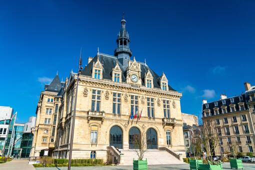 A photo of Mairie de Vincennes, the town hall of Vincennes near Paris, France.