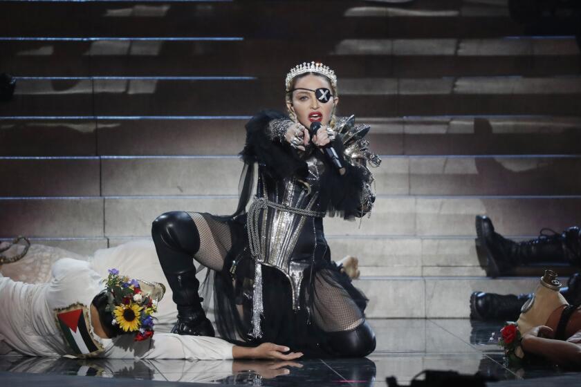 Madonna durante el Eurovision Song Contest en Tel Aviv Fairgrounds, en mayo de 2019.