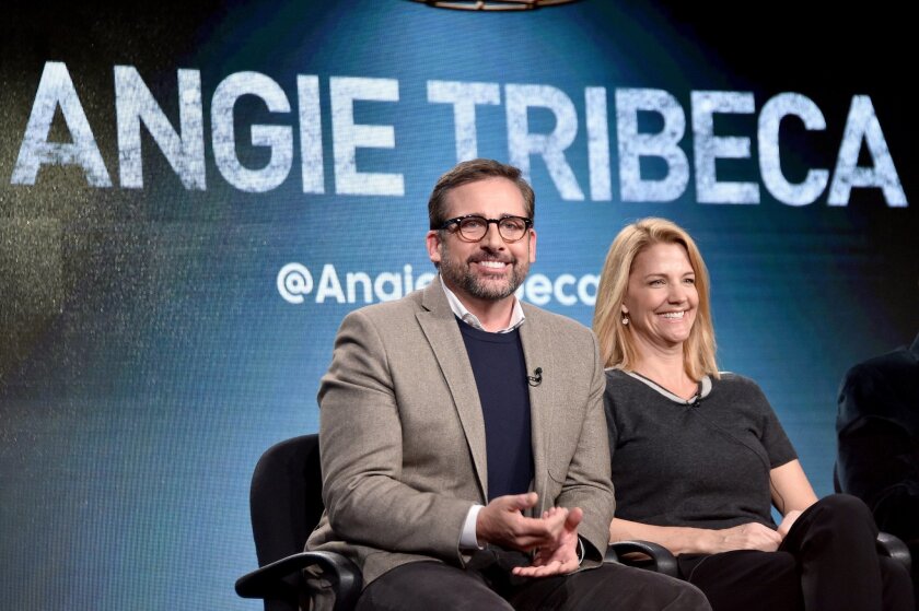 Executive producers Steve Carell and Nancy Carell discuss "Angie Tribeca" at the Television Critics Assn. press tour.