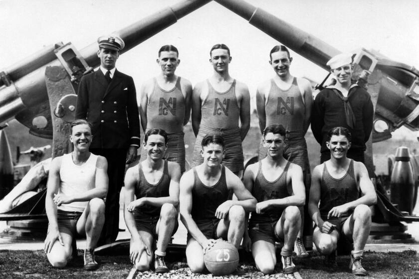 The U.S. Naval recruit basketball team, circa 1925. (ONE TIME USE)