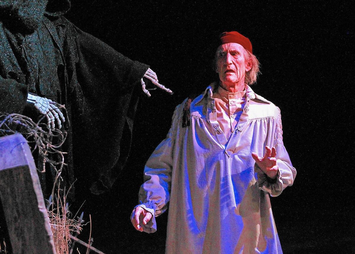 Longtime Scrooge actor Hal Landon jr. in annual "A Christmas Carol," in 2013.