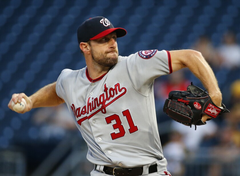 Washington Nationals starter Max Scherzer delivers a pitch.