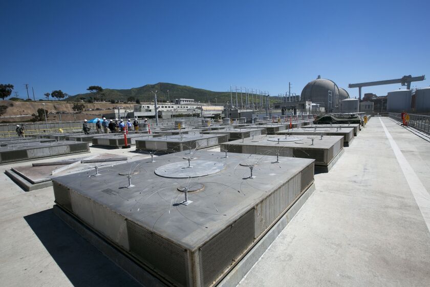 John Gibbins  U-T file This area holds spent nuclear fuel at the shuttered San Onofre Nuclear Generating Station.