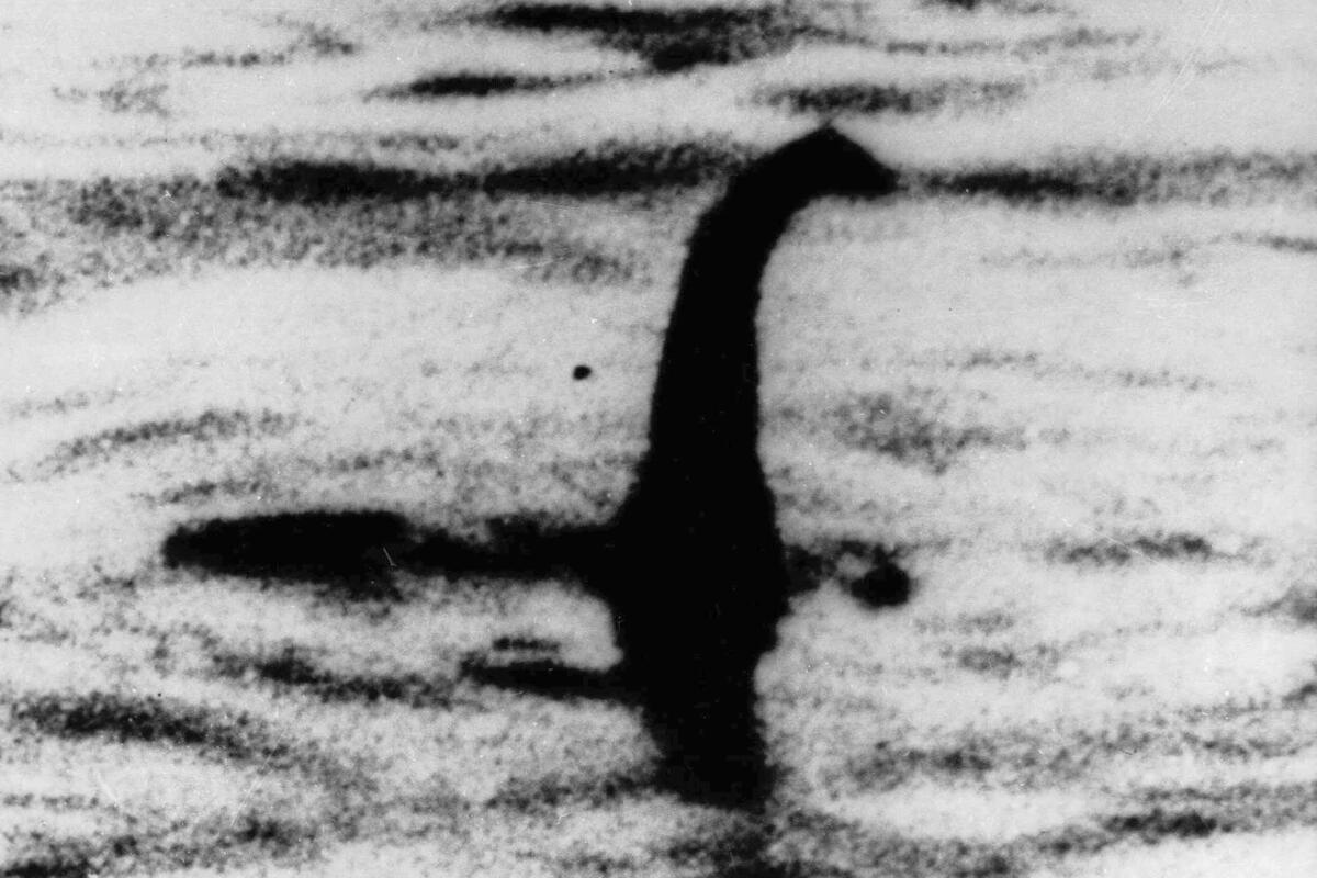 An undated file photo shows a shadowy shape that some people say is a the Loch Ness monster in Scotland. 