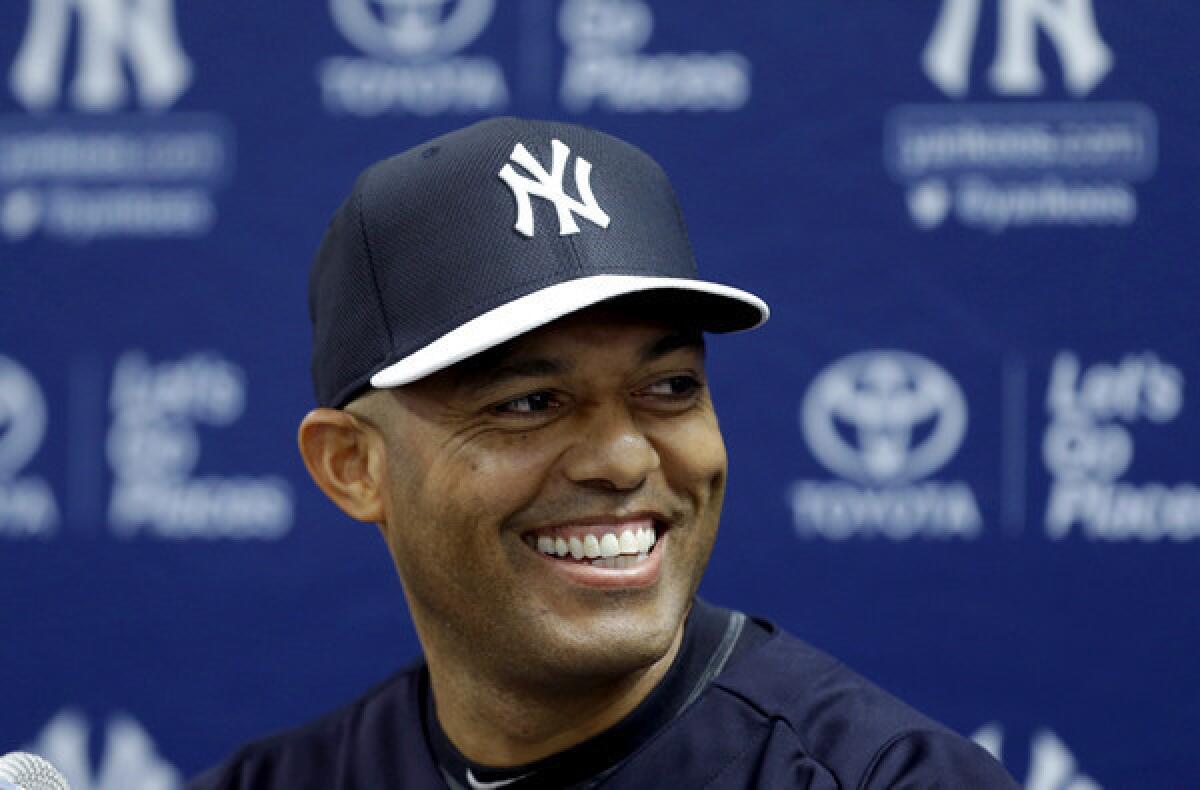 Yankees reliever Mariano Rivera was all smiles at a news conference Saturday when he announced he'd retire at the end of the 2013 season.