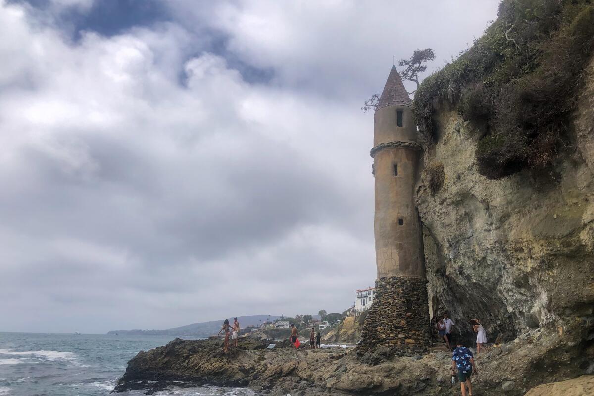 A view of the Victoria Beach Pirate Tower.