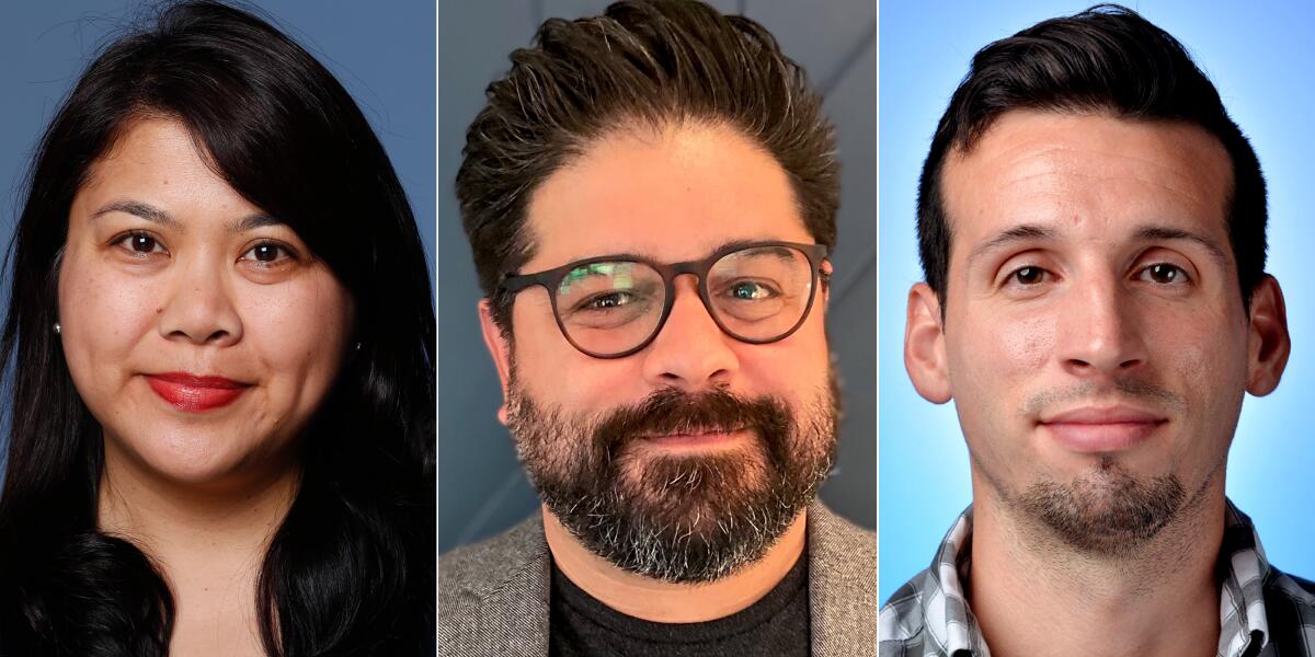 Portraits of Lora Victorio, Beto Alvarez and Ben Brazil