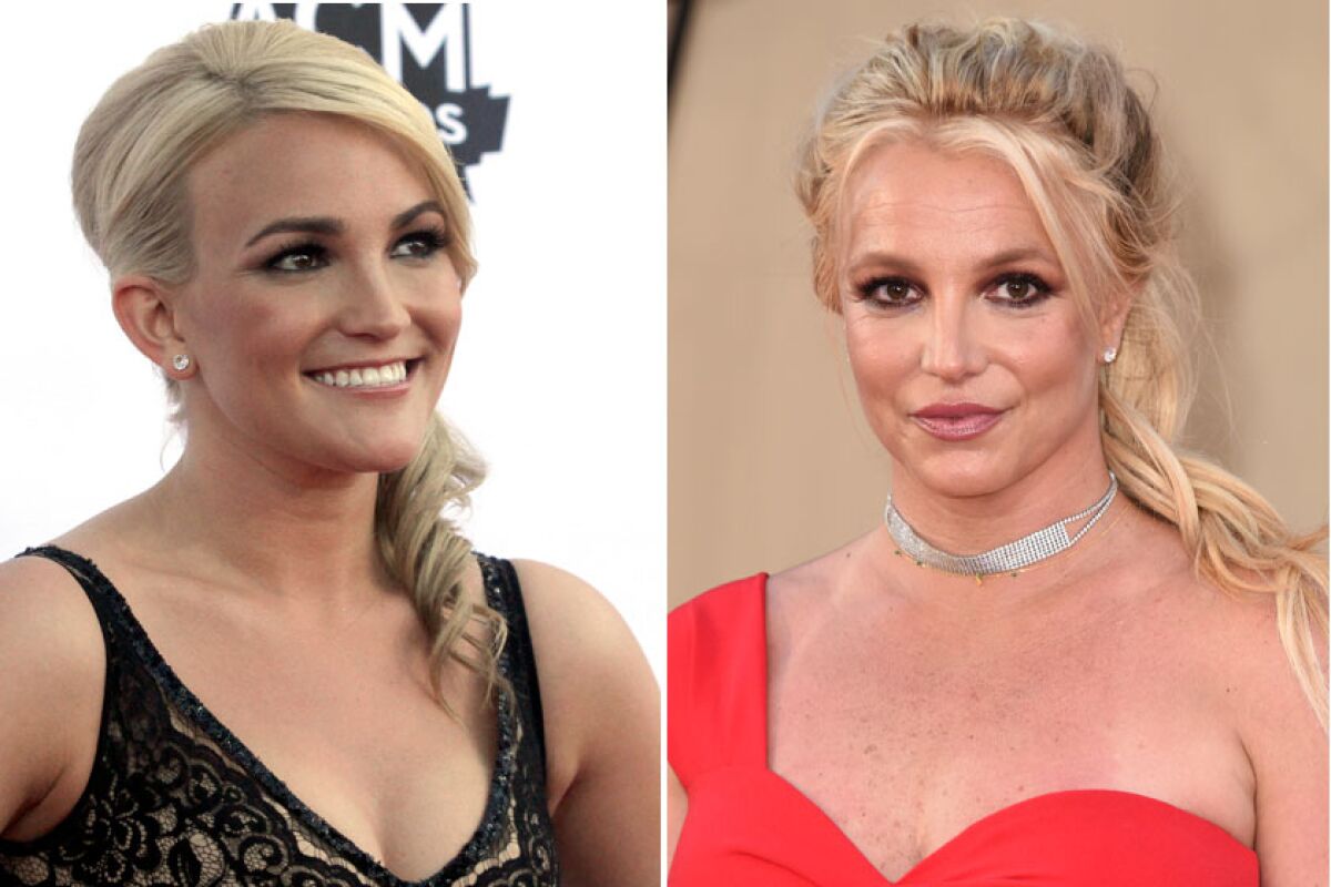 A split image of two glamorous blond women who look similar