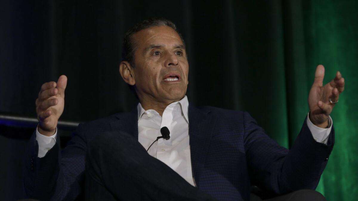 California gubernatorial candidate Antonio Villaraigosa speaks at a conference on March 8.