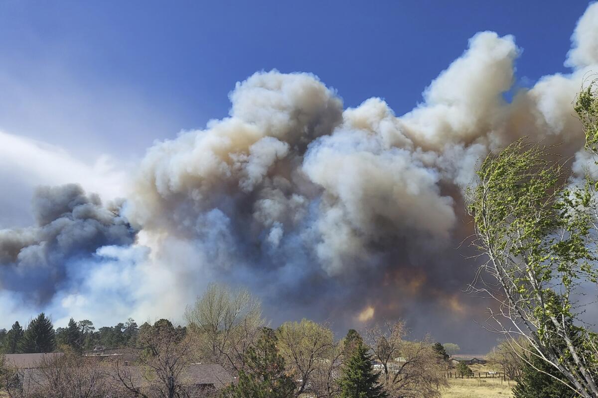 Smoke billowing from a wildfire