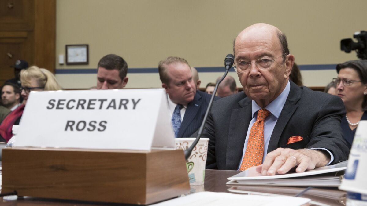 Commerce Secretary Wilbur Ross appears before the House Committee on Oversight and Government Reform to discuss preparing for the 2020 Census.