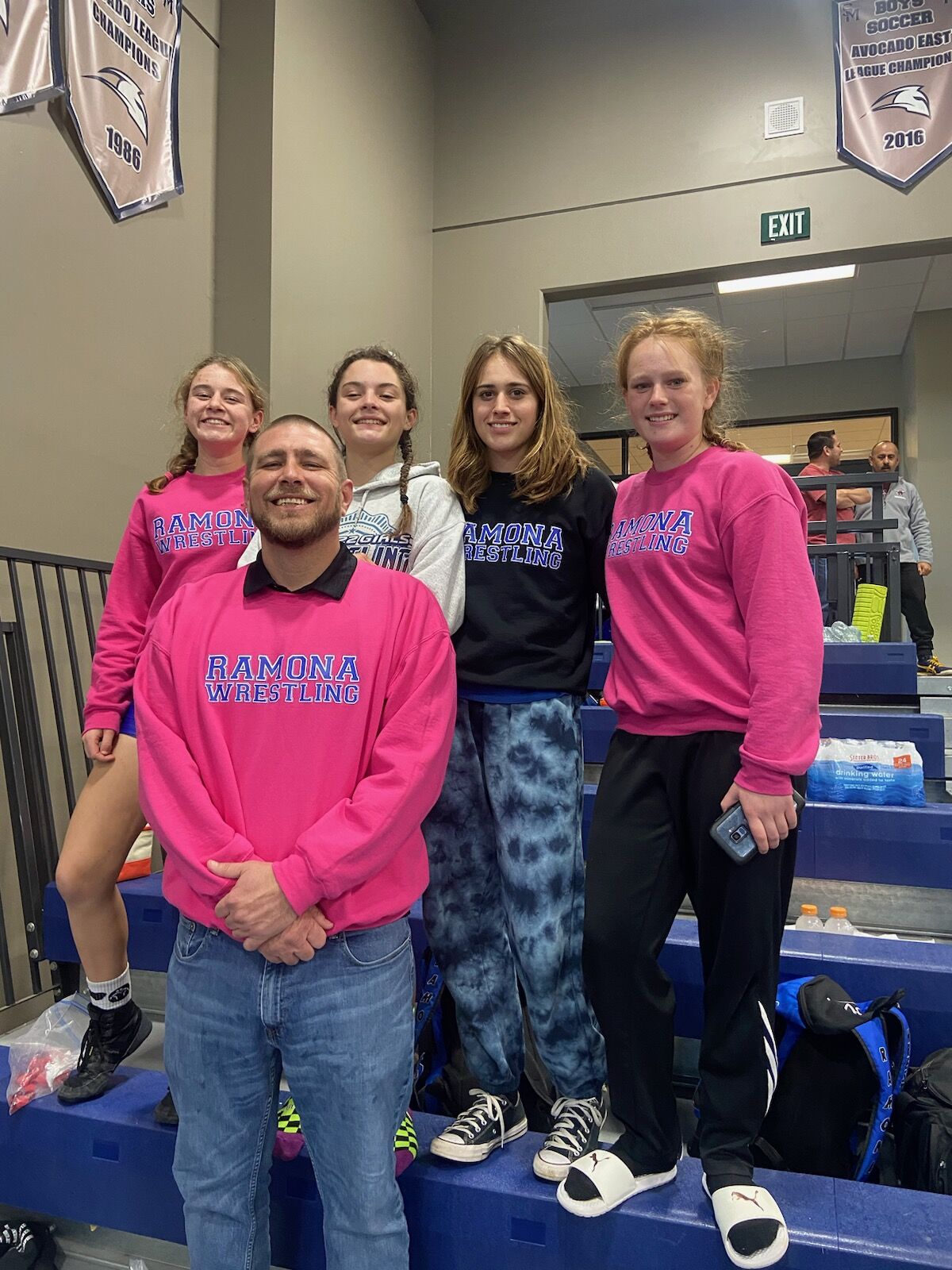 The Ramona girls wrestling team - Katie Beals, Hannah Gonzales, Cyprus Di Giovanni and Kaitlyn Peck.