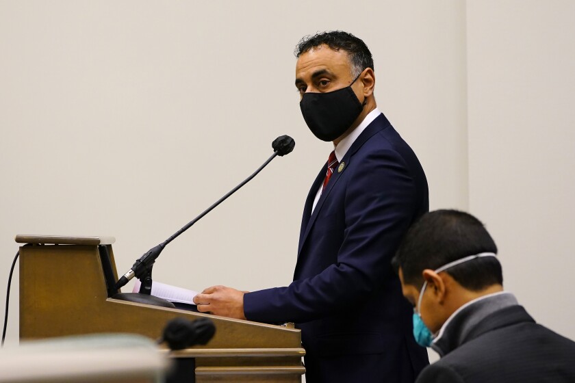 Assemblyman Ash Kalra, D-San Jose, presents his measure to create a universal health care system on Tuesday.