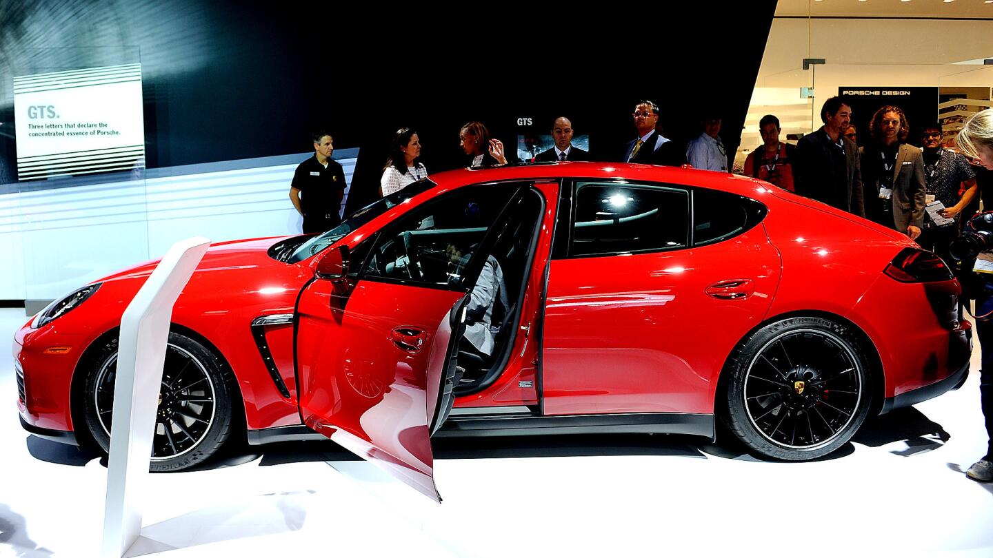 Porsche Panamera at the 2014 Los Angeles Auto Show.