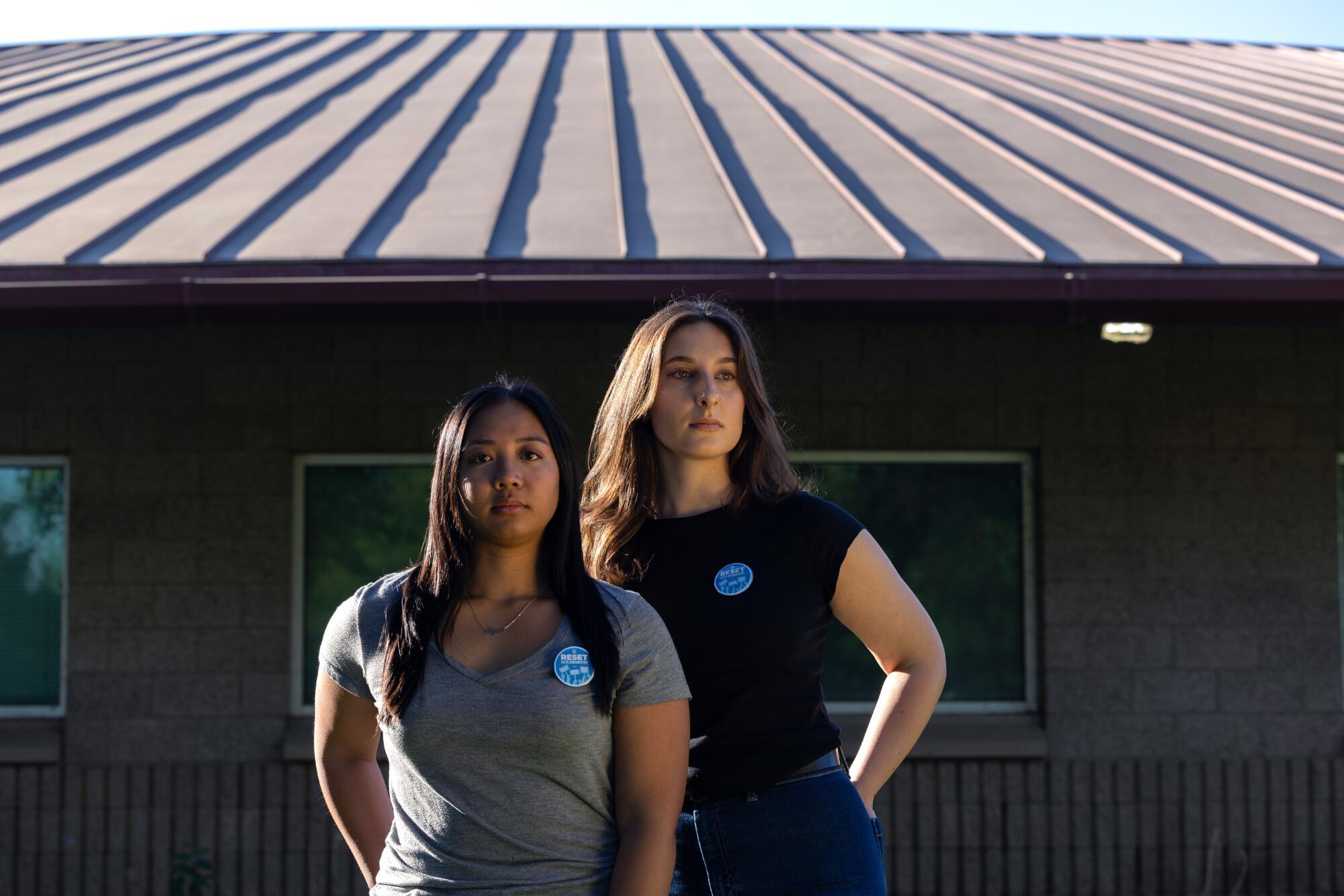 Alyssa Laxamana, left, and Kayla Dollar