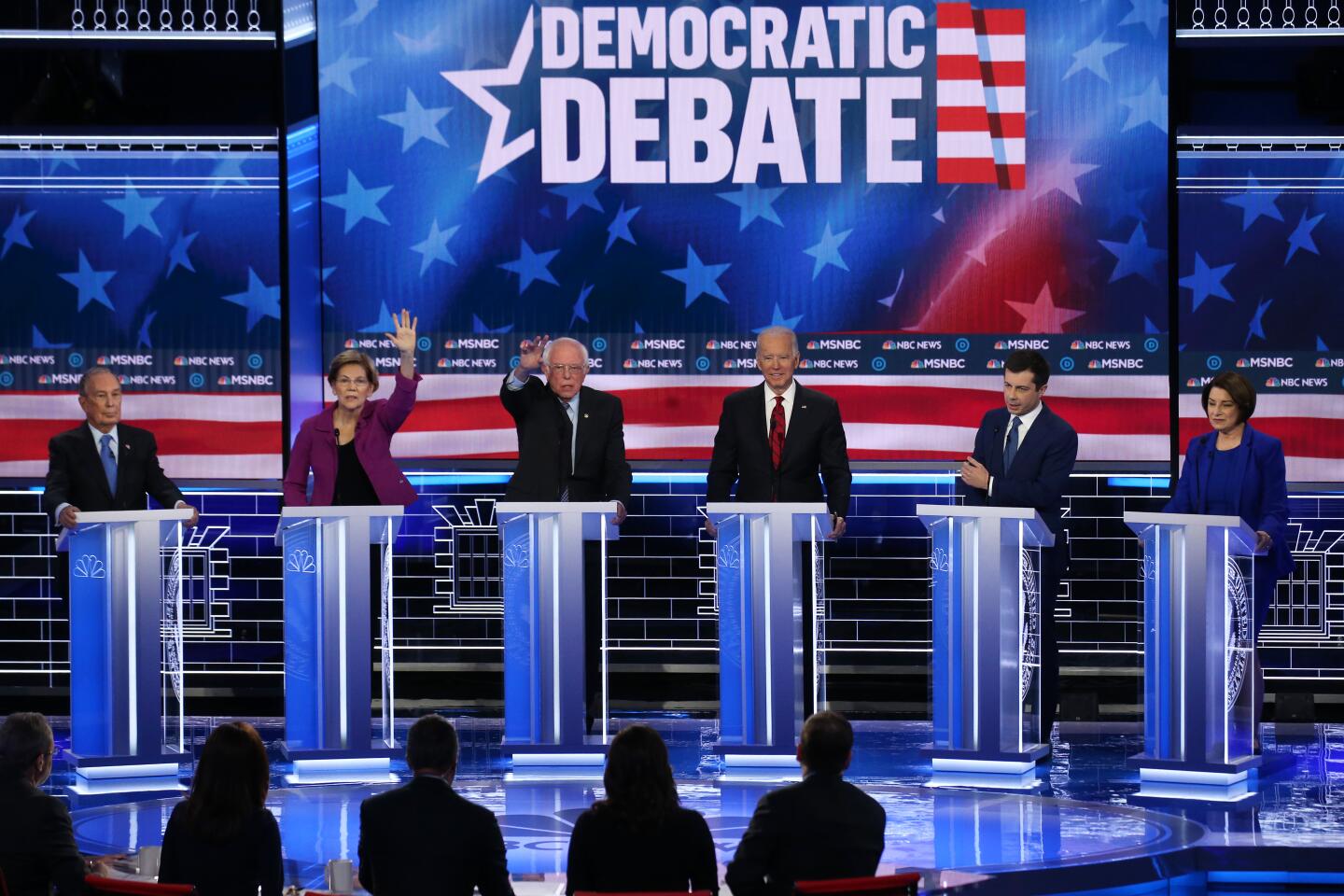 Democratic presidential candidates appeal to Nevada voters at Wednesday's debate in Las Vegas.