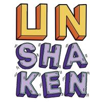 Unshaken. Stacked logo for answer box.