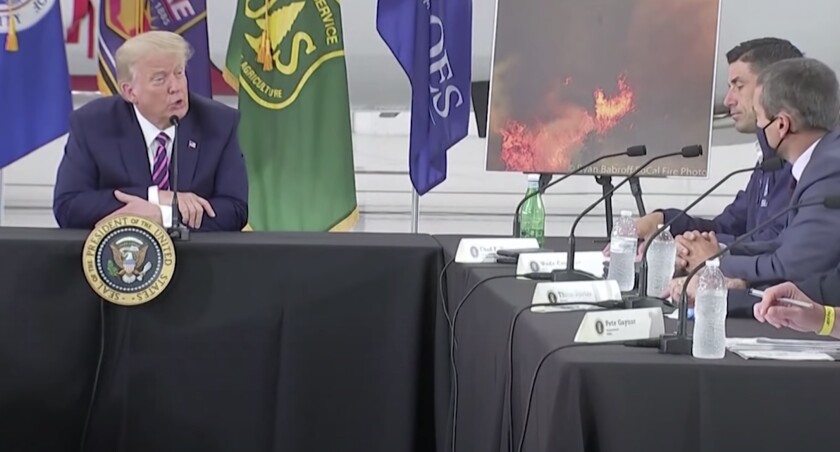 President Trump talks to California officials