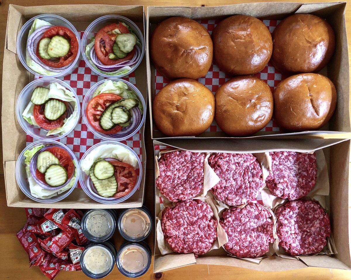 The classic burger kit from Cassell's comes with patties, buns and all the fixins.