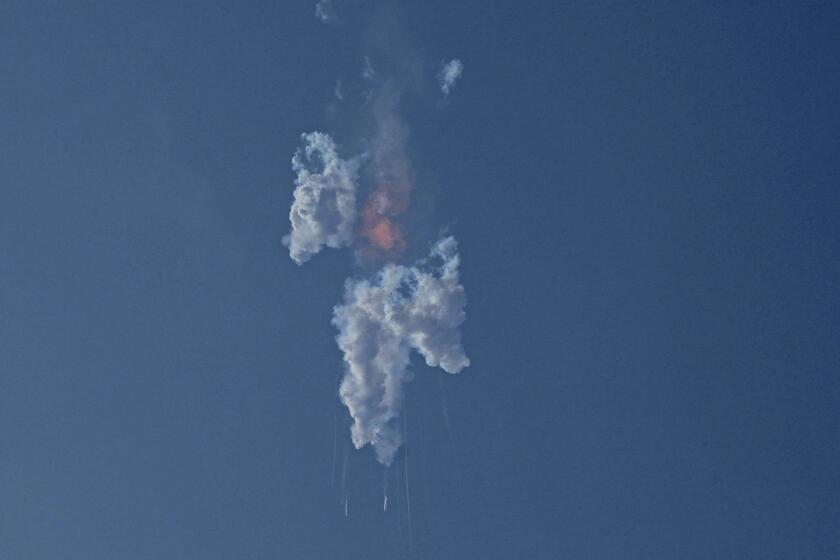 SpaceX's Starship launches from Starbase in Boca Chica, Texas, Thursday, April 20, 2023. The giant new rocket exploded minutes after blasting off on it first test flight and crashed into the Gulf of Mexico. (AP Photo/Eric Gay)