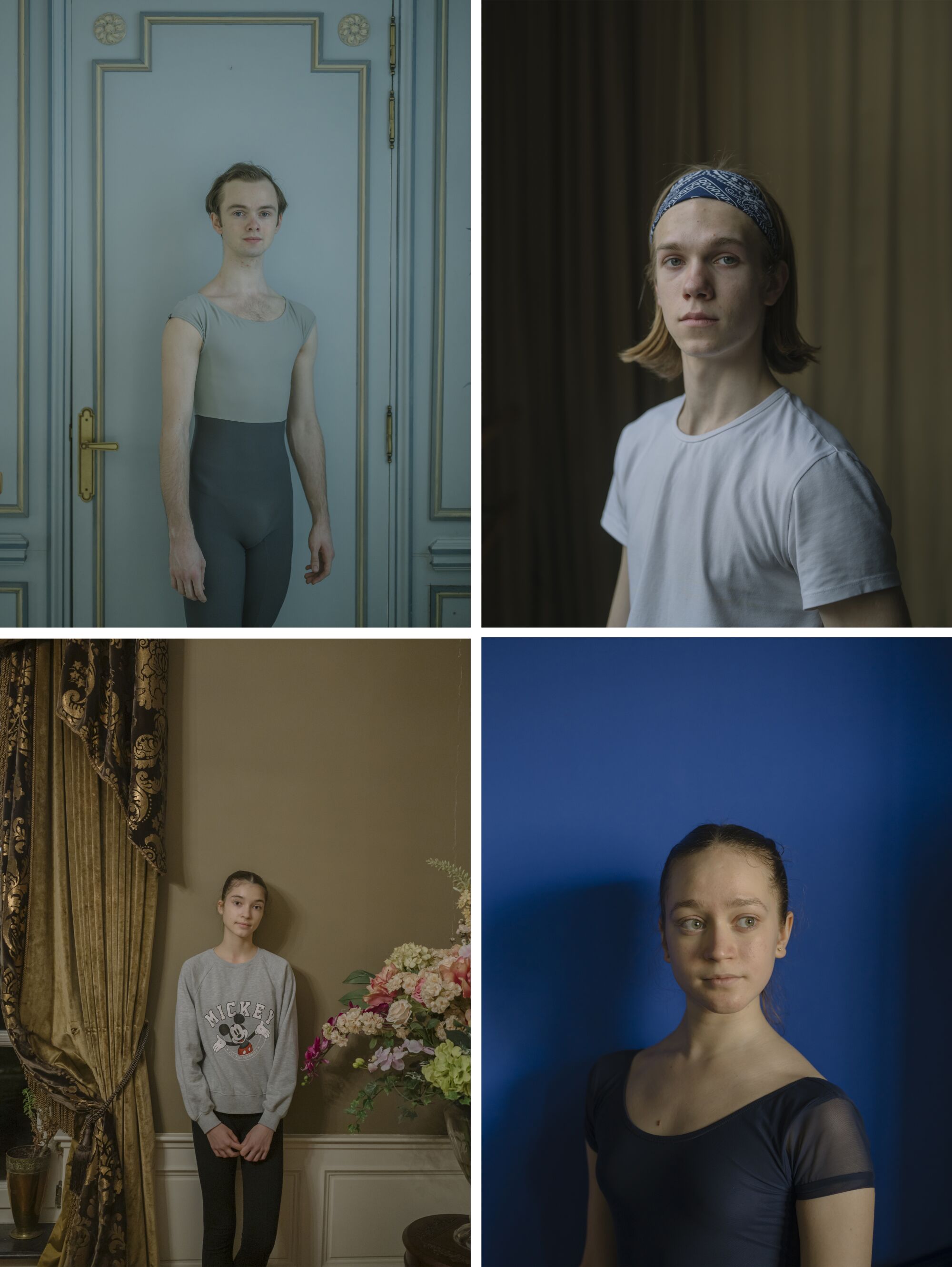 Four photos of young dancers 