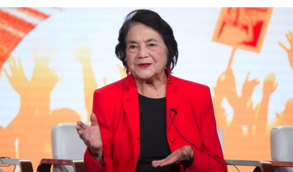 Dolores Huerta, en una foto de 2018 en Pasadena