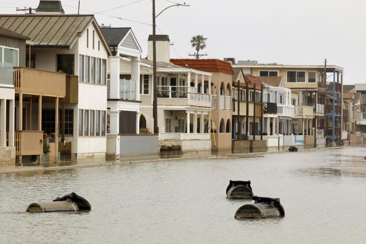 Coastal flooding in Seal Beach, during a high tide, caused minor flooding.