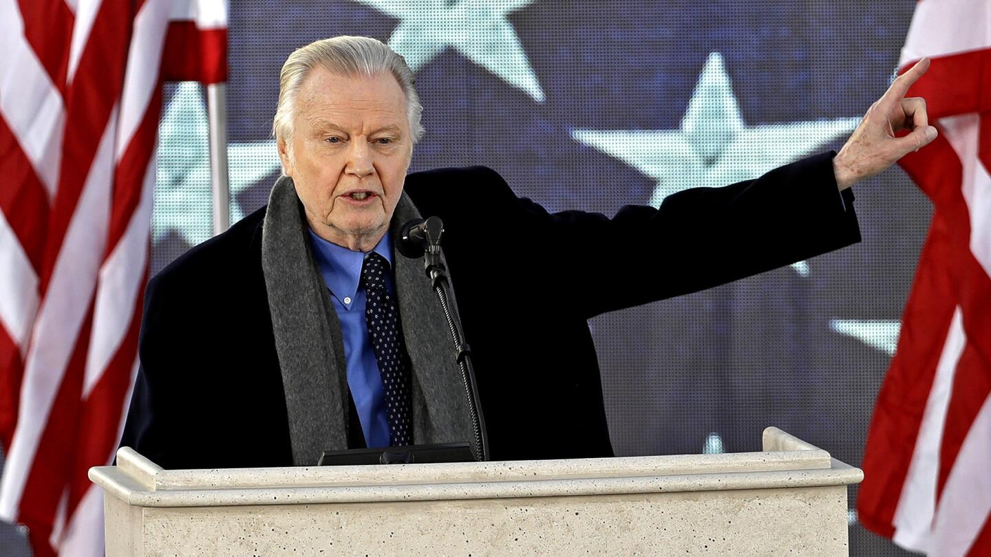 Jon Voight waves as he appears during a pre-Inaugural "Make America Great Again! Welcome Celebration" at the Lincoln Memorial in Washington, D.C.
