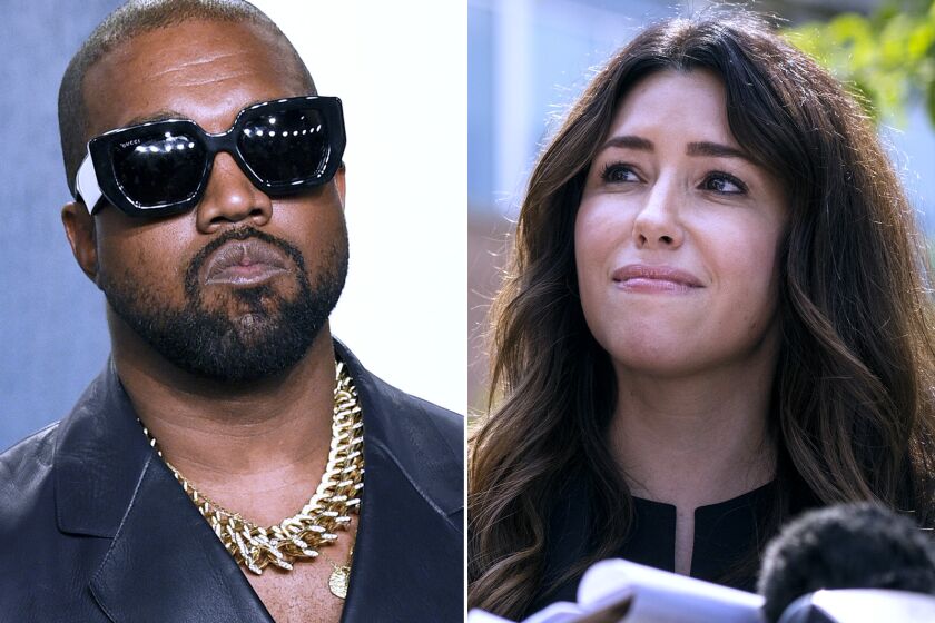 Kanye West, left, and Camille Vasquez, right.