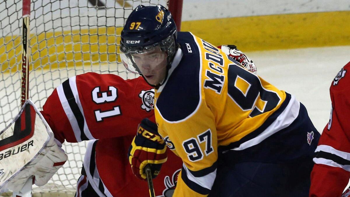 Erie Otters center Connor McDavid is considered the top prospect in the 2015 NHL draft, according to the NHL's Central Scouting Bureau.