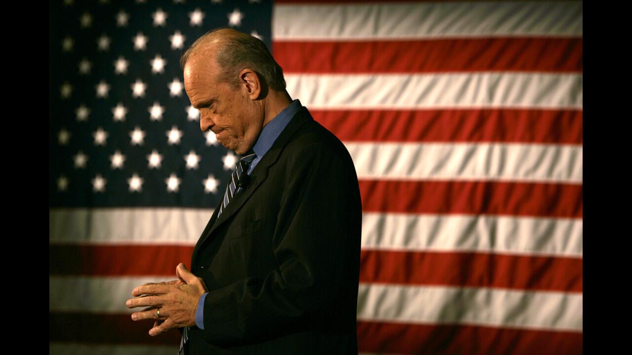 Fred Thompson was a U.S. senator from Tennessee for eight years. Here he campaigns for president in Iowa in 2007.
