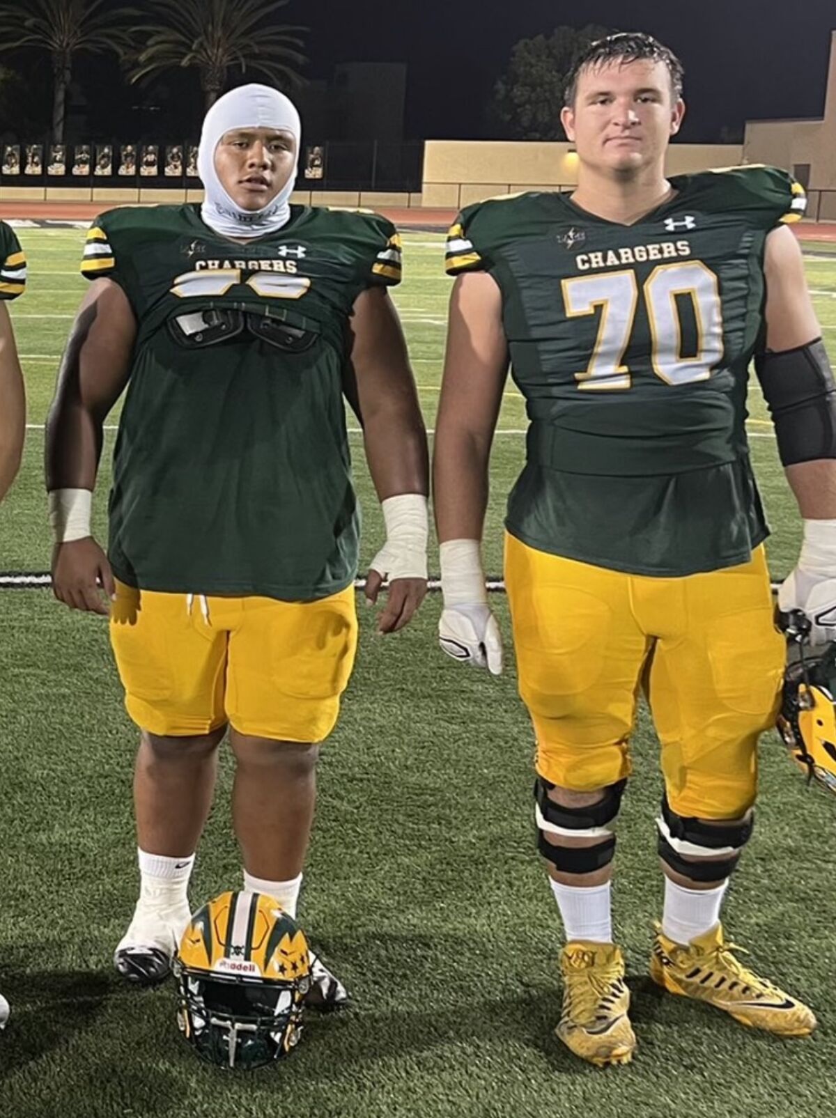 Edison fitters Makai Sagiao, left, and Nathan Gates.