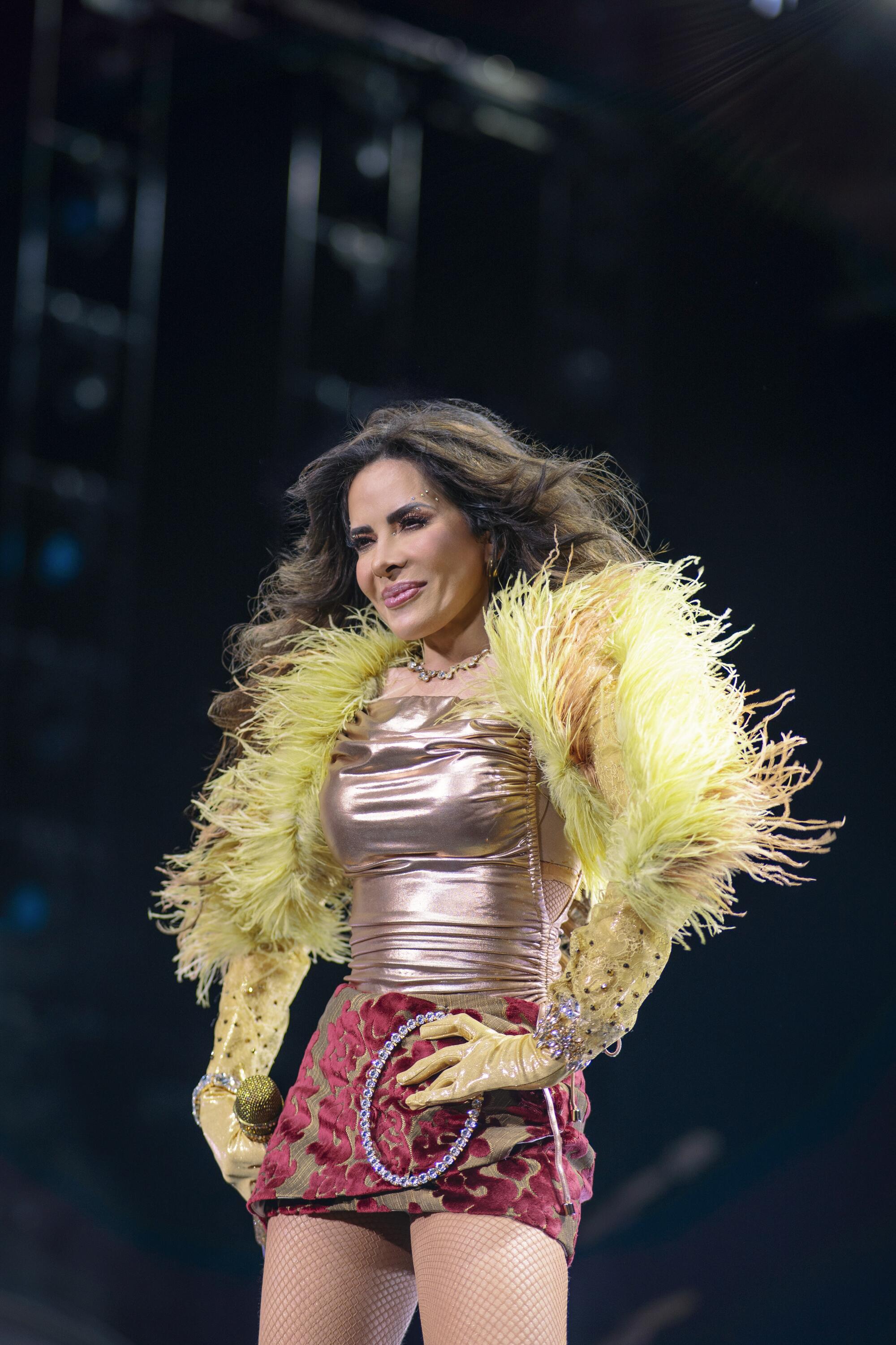 Gloria Trevi durante su actuación en el Auditorio Nacional de la Ciudad de México.