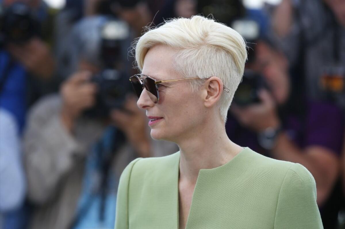 Tilda Swinton at the Cannes Film Festival on May 19.