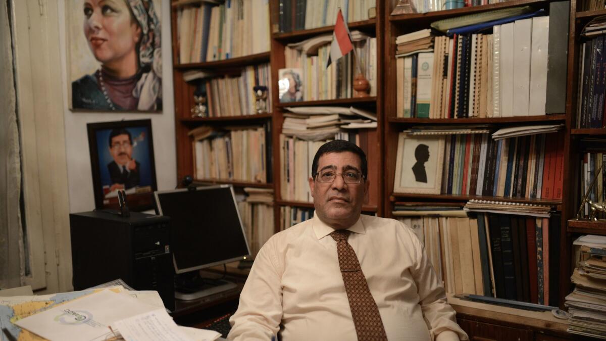 Egyptian economist Abdel Khalek Farouk in November 2018 at his residence in El Shorouk, a suburb of Cairo,
