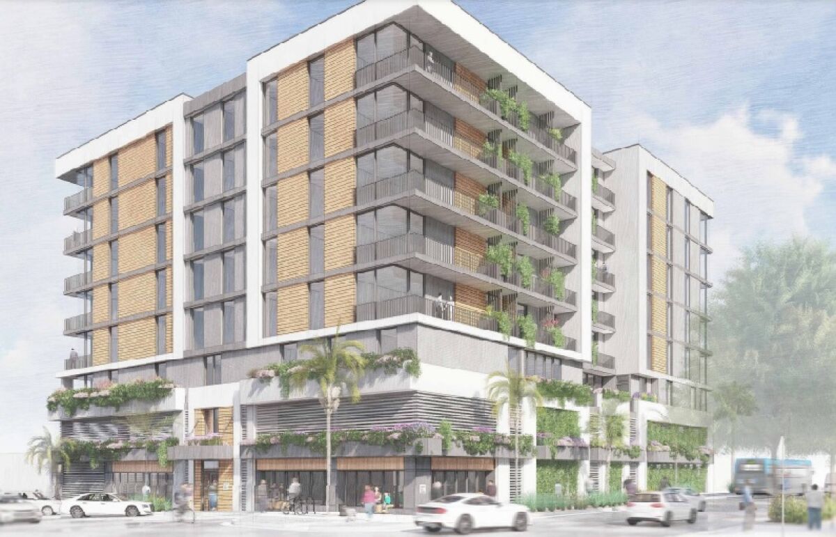 This is a proposed eight-story building  to be built in the 700 block of Seagaze Drive in Oceanside.