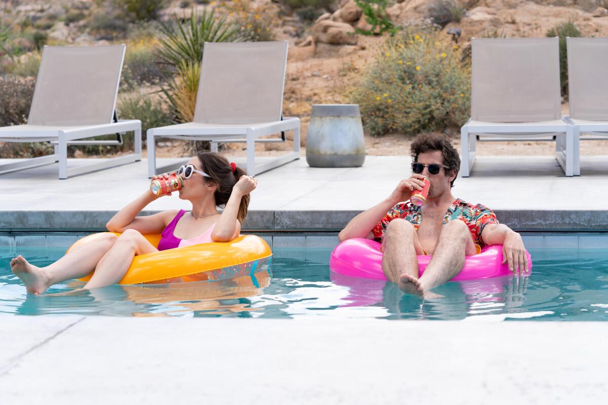 Cristin Milioti and Andy Samberg in "Palm Springs."