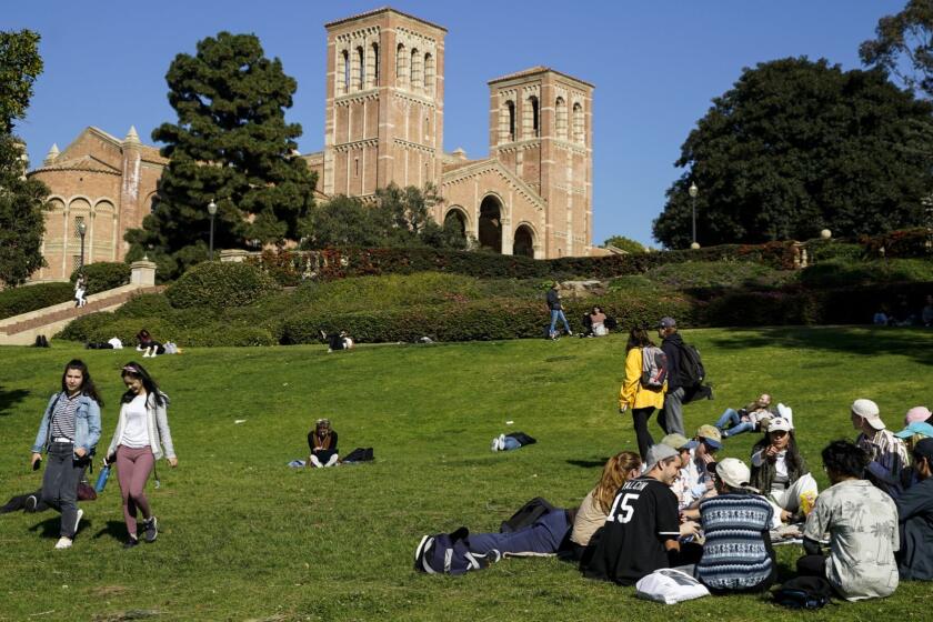 LOS ANGLES, CALIF. - FEBRUARY 08: Scenes of the University of California, Los Angeles campus in Westwood on Friday, Feb. 8, 2019 in Los Angles, Calif. (Kent Nishimura / Los Angeles Times)