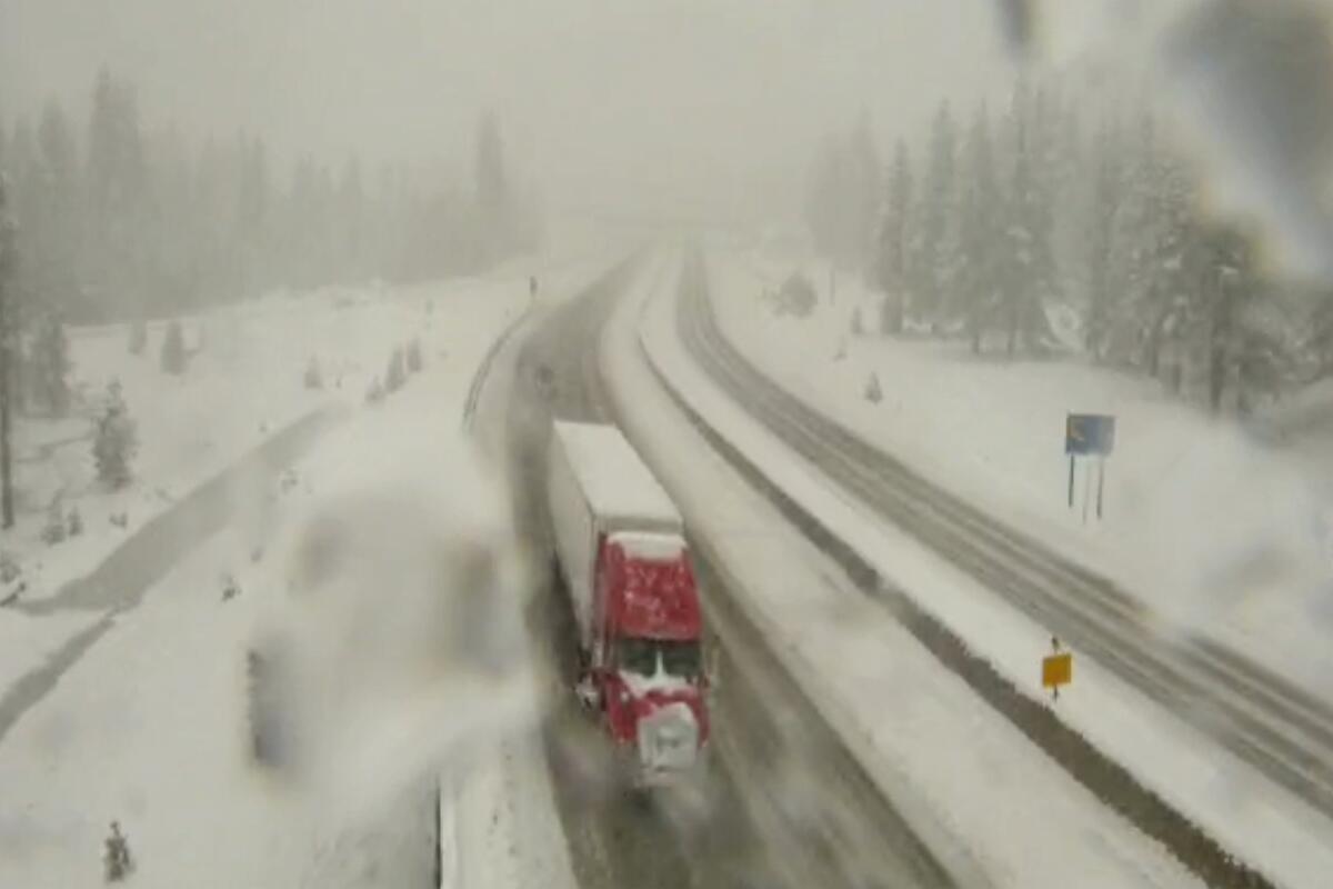 Heavy snow and rain fell across Northern California on Thursday.