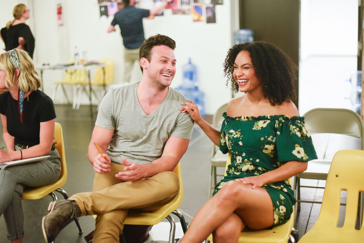 Michael Luis Cusimano and Racquel Williams at their first rehearsal for Cygnet's "The Last Five Years"