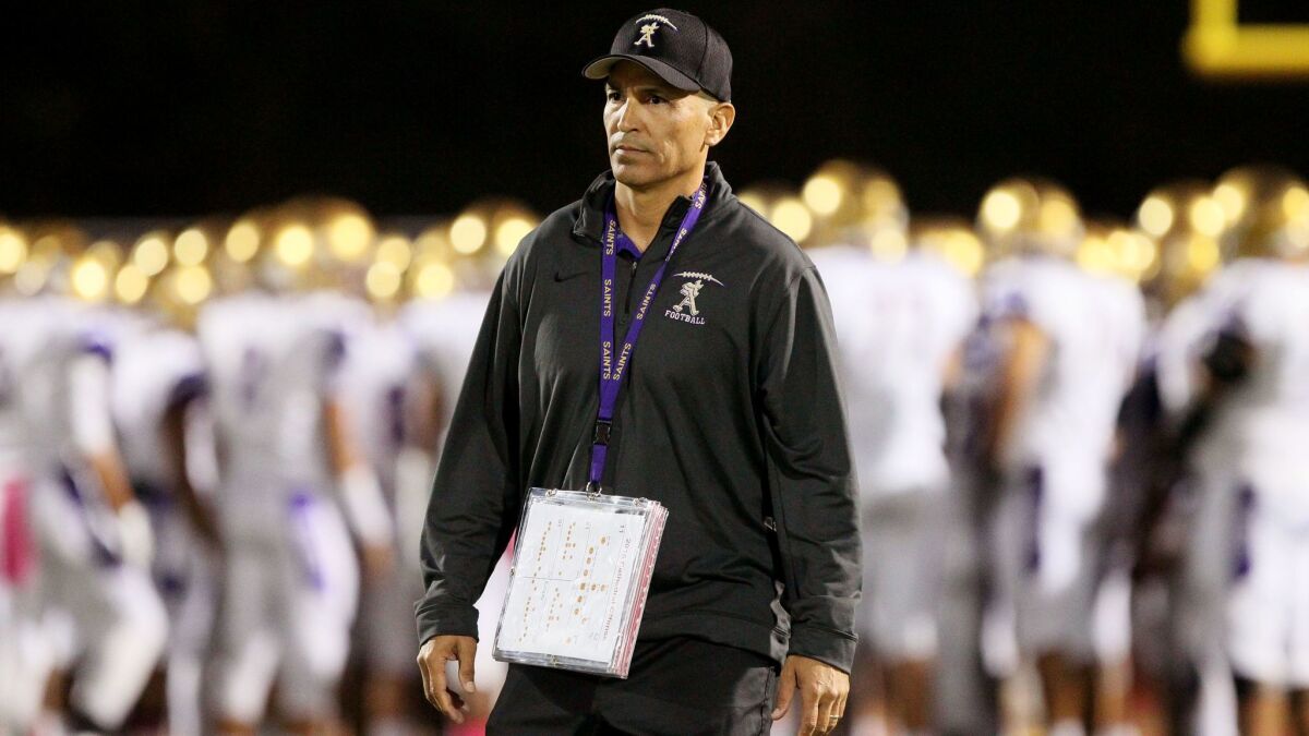 St. Augustine football coach Richard Sanchez guided the program to two section championships and was 83-29 in nine years with the Saints, the best career win-loss record in the school's 95-year history.