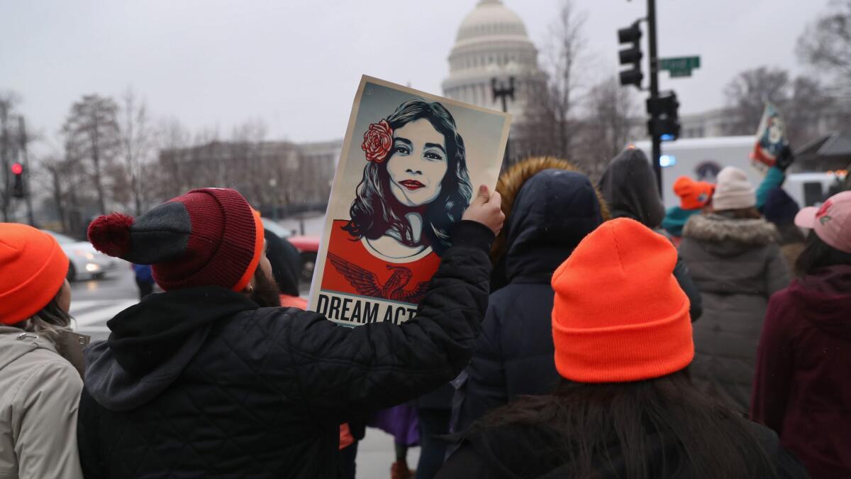 Immigration activists march at the U.S. Capitol in Washington last week.