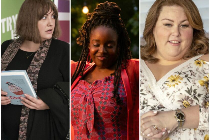 Form left: Joy Nash in "Dietland," Lolly Adefope in "Shrill," and Chrissy Metz in "This Is Us."