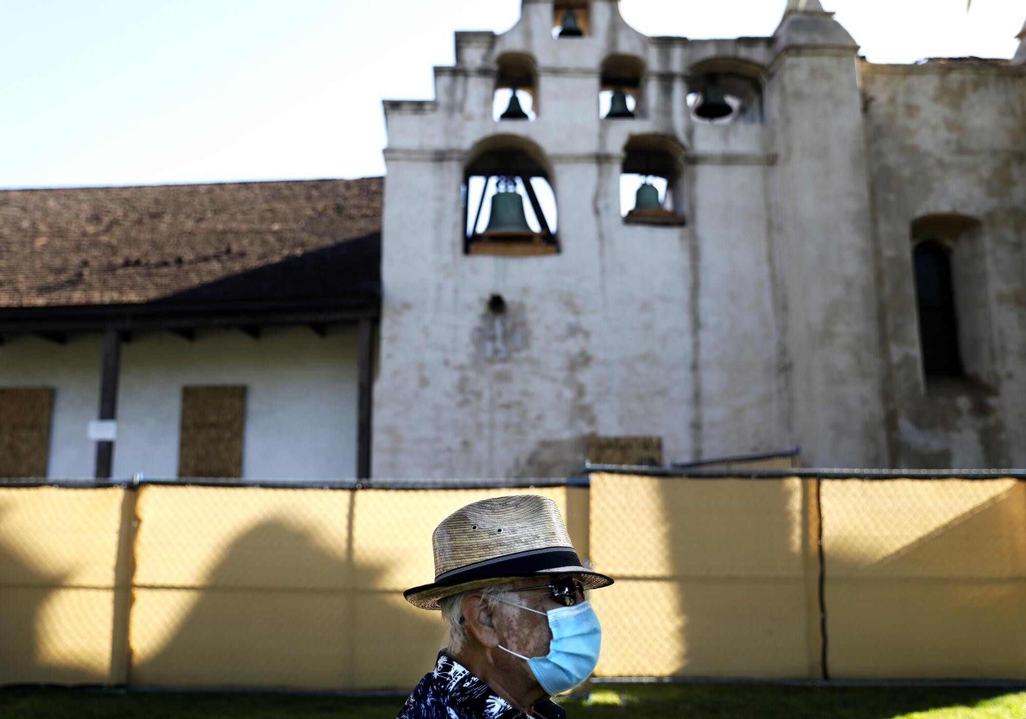 Nick Delgado, 80, of El Monte, spent much of his life at the San Gabriel Mission.