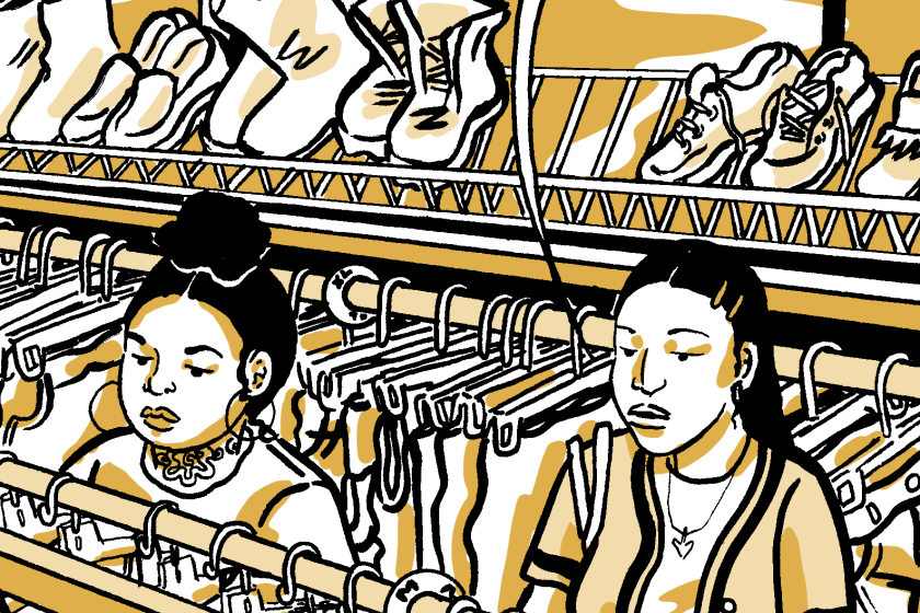 Illustration of two women shopping 